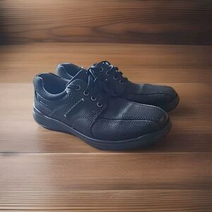 Clarks Mens Cotrell Walk‎ Black Leather Loafers Shoes, sz 8.5 Wide no Box